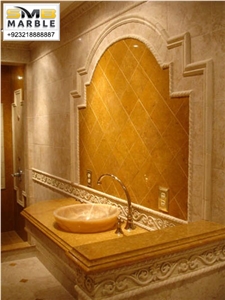 Indus Gold Marble Bathroom Design