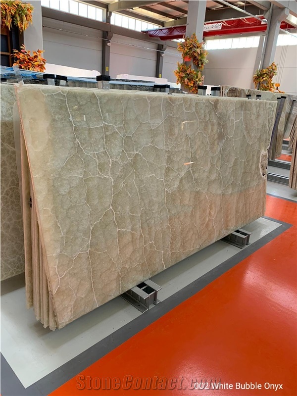 White Bubble Onyx Slabs