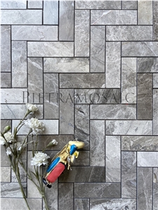 2"X6" Herringbone Silver Royal Marble Polished Mosaic