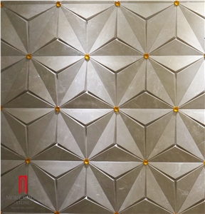 Hot Sale Cnc 3d Beige Marble Wall Tiles