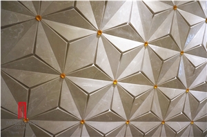 Hot Sale Cnc 3d Beige Marble Wall Tiles