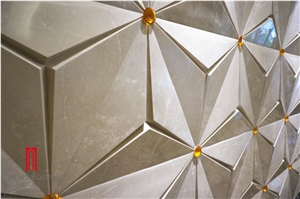 Hot Sale Cnc 3d Beige Marble Wall Tiles