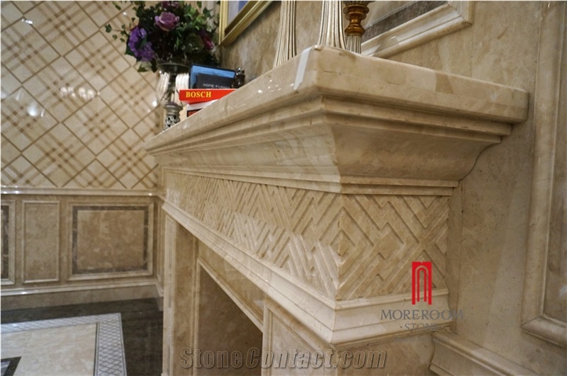 Hot Sale Cnc 3d Beige Marble Wall Tiles
