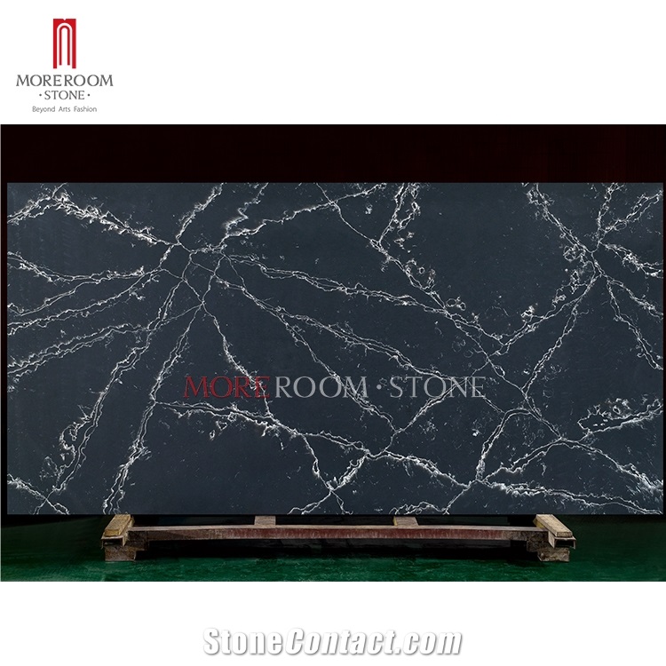 Kitchen Compacs Ice Black Quartz Island Tops
