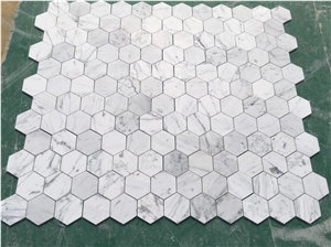 Carrara White Marble Hexagon Shape Mosaic