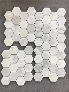 Carrara White Marble Hexagon Shape Mosaic