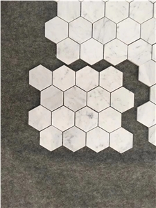 Carrara White Marble Hexagon Shape Mosaic