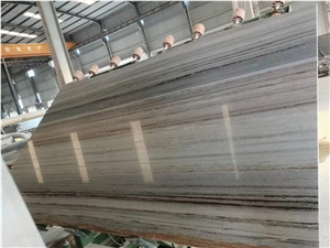 Crystal White Wooden Grain Marble Slabs