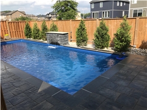 G684 Black Basalt Split Brushed Pool Paver