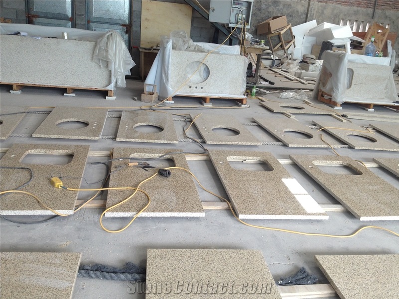 Hubei Gold Sesame Yellow Granite G682 Kitchen Top