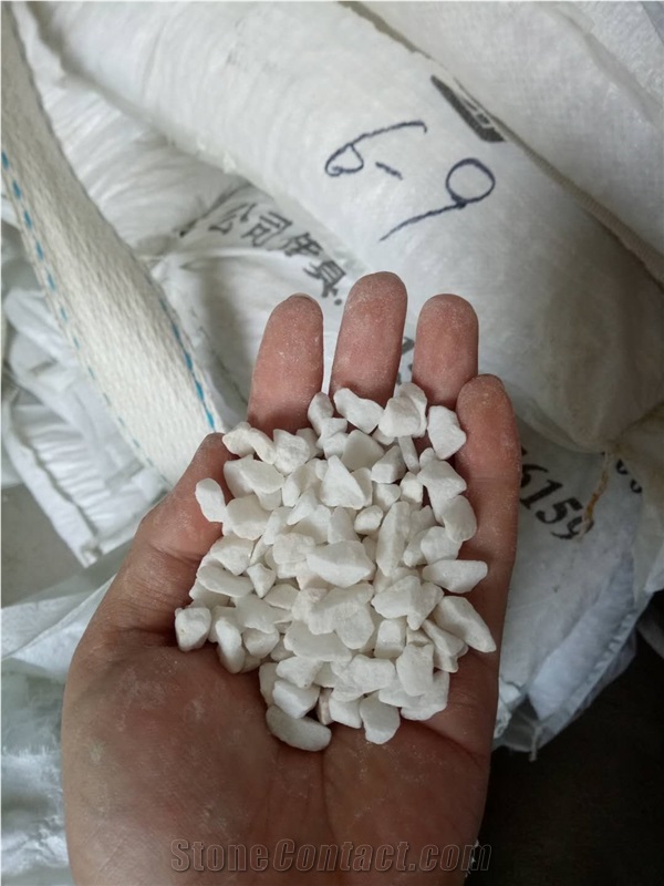 Tumbled White Crushed Marble Chips 5, 8, 10 and 20mm