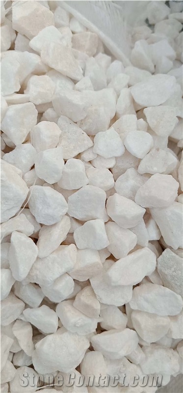 Tumbled White Crushed Marble Chips 5, 8, 10 and 20mm