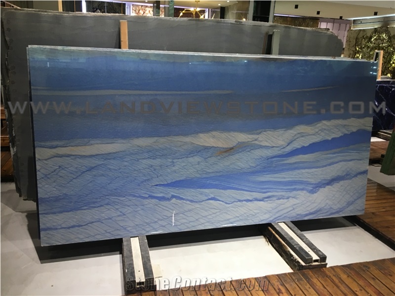Azul Macaubas Slab, Fancy Blue Quartzite Slab Tile