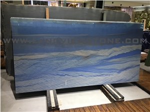 Azul Macaubas Slab, Fancy Blue Quartzite Slab Tile