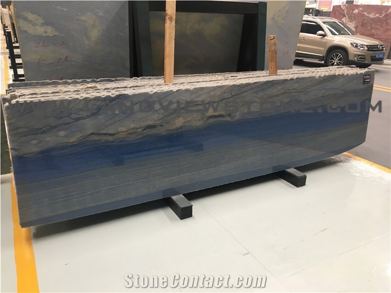 Azul Macaubas Slab, Fancy Blue Quartzite Slab Tile