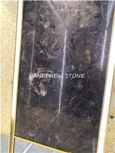 Black Petrified Wood Gemstone Tiles Slabs