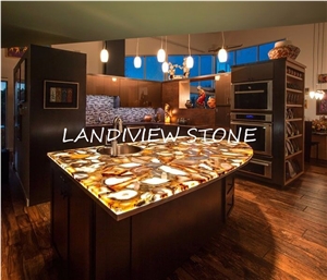 Brazil Agate Backlit Semi Precious Stone Countertop