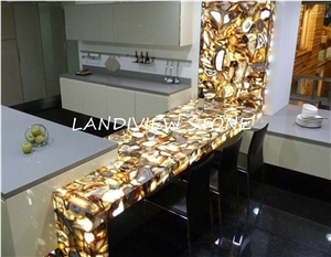 Brazil Agate Backlit Semi Precious Stone Countertop