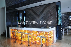 Brazil Agate Backlit Semi Precious Stone Countertop