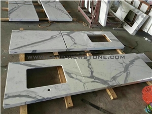 Calacatta Luxury Marble Vanity Top Worktop