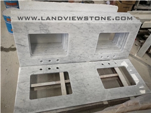 Carrara White Vanity Top, White Marble Bath Top
