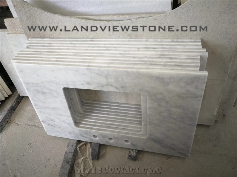 Carrara White Vanity Top, White Marble Bath Top