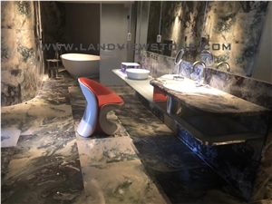 Crape Myrtle Quartzite Slab,Valley Orchid Quartzite