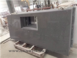 Dark Grey Mirror Vanity Top, Quartz Vanit Tops