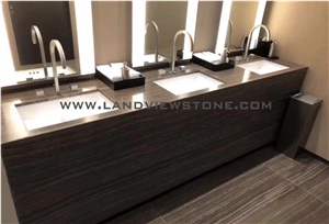 Obama Woodvein Bathroom Countertop, Brown Woodvein Vanity Top