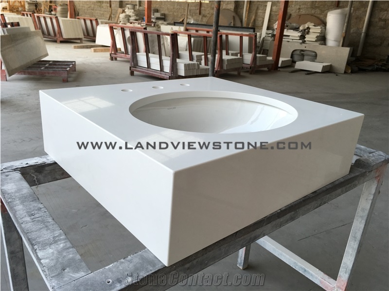 Pale White Vanity Top, Aftifical Stone Bath Tops