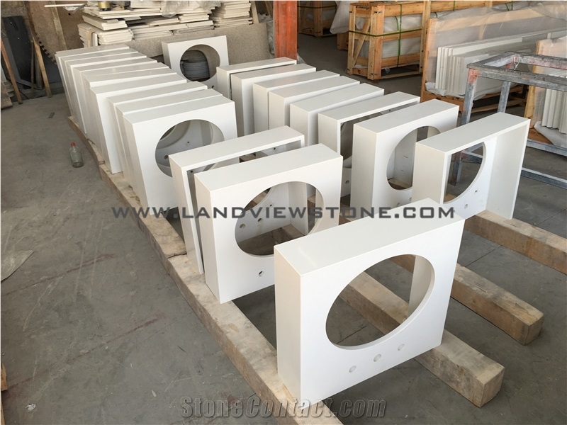 Pale White Vanity Top, Aftifical Stone Bath Tops