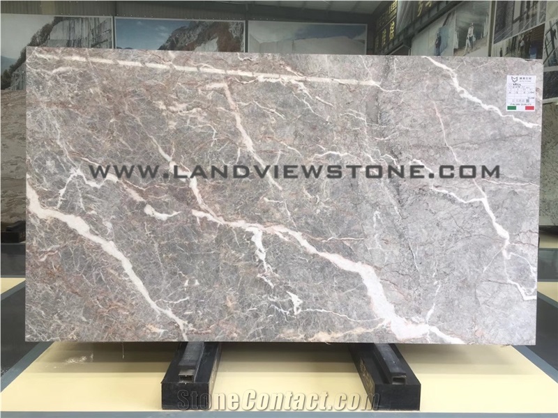 Pascal Grey Marble Slab, Fior Di Pesco Emperador