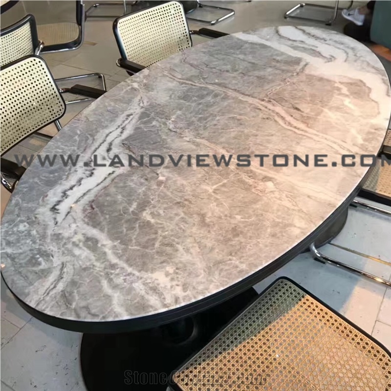 Pascal Grey Marble Slab, Fior Di Pesco Emperador