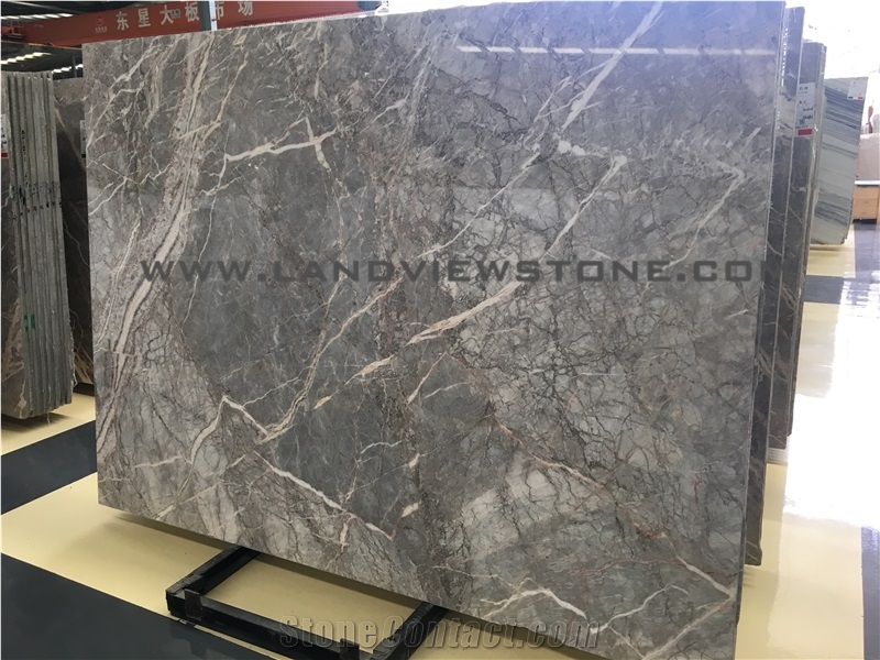 Pascal Grey Marble Slab, Fior Di Pesco Emperador