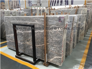 Pascal Grey Marble Slab, Fior Di Pesco Emperador