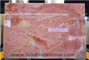 Pink Onyx Wall Bathroom Cladding Vanity Tops
