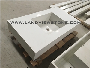 Pure White Artificial Stone Vanity Tops Cheap