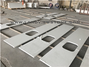 Pure White Artificial Stone Vanity Tops Cheap