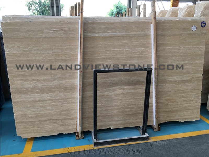 Roman Walnut Travertine Slab, Beige Travertine