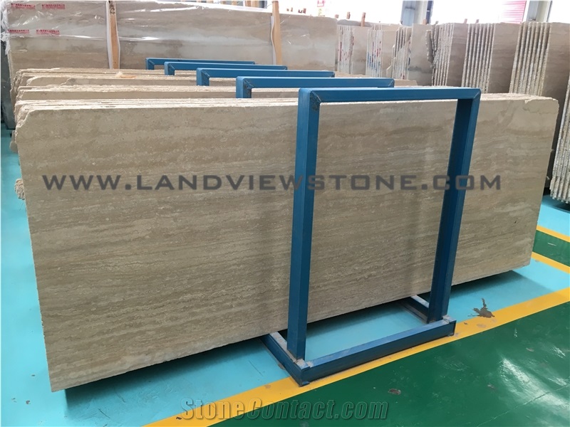 Roman Walnut Travertine Slab, Beige Travertine