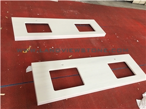 Star White Marble Vanity Top, Luxury White Tops