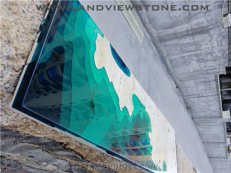 Tavertine Resin Table Top, Creative Stone Desk Top