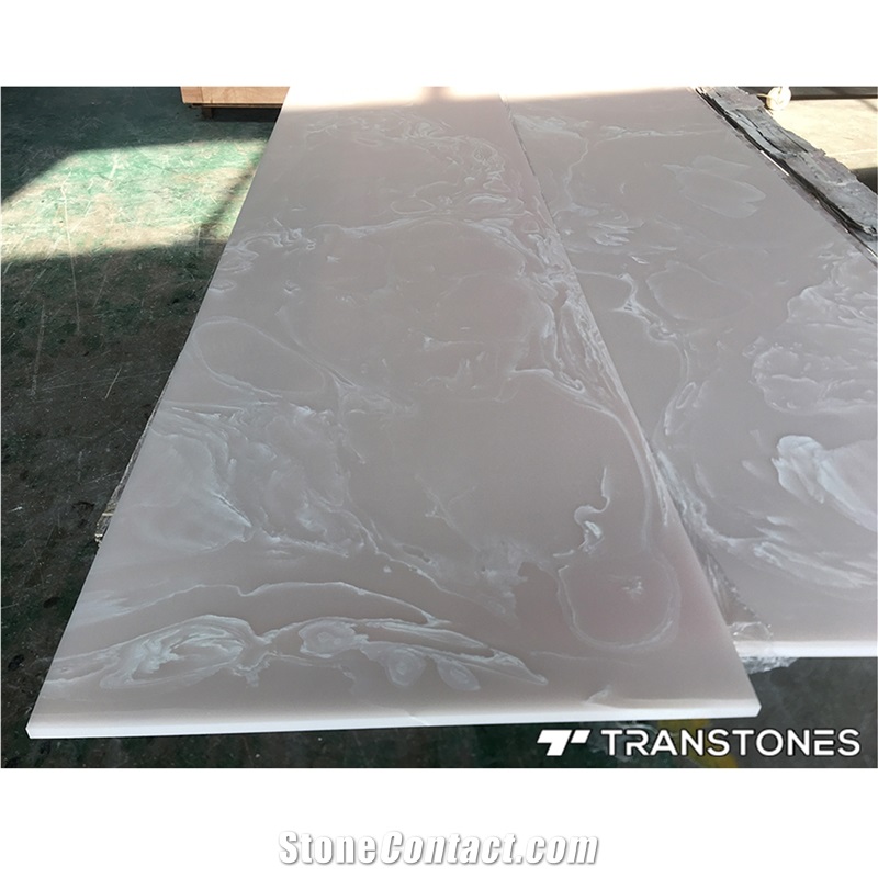 Backlit Artificial Pink Onyx Sheet for Bar Top