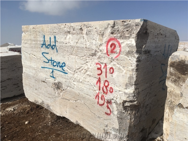 Silver Travertine, Iran Grey Travertine Block