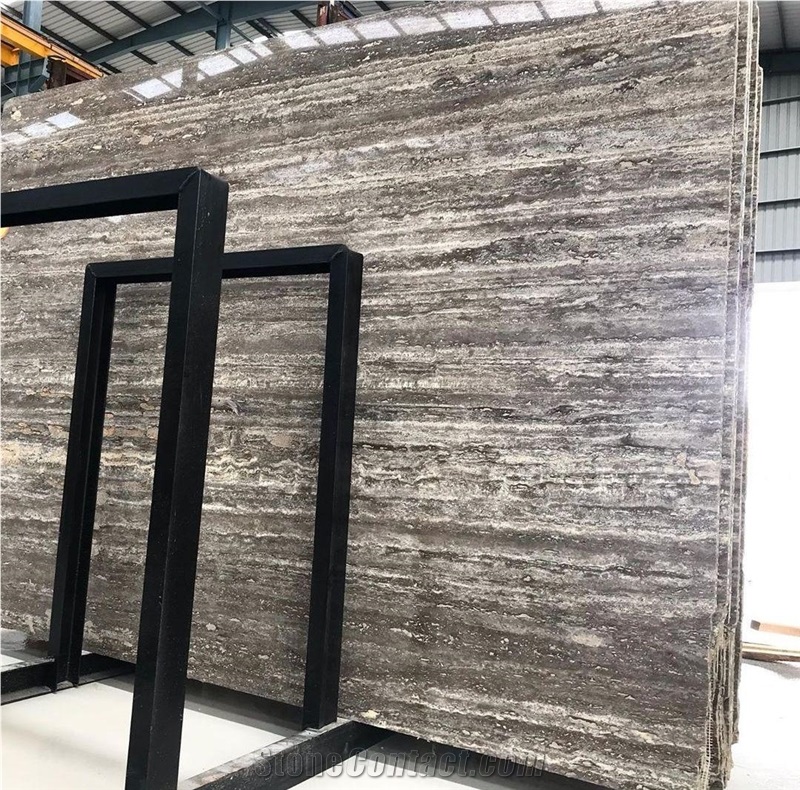 Silver Travertine, Iran Grey Travertine Block