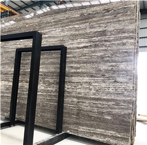 Silver Travertine, Iran Grey Travertine Block