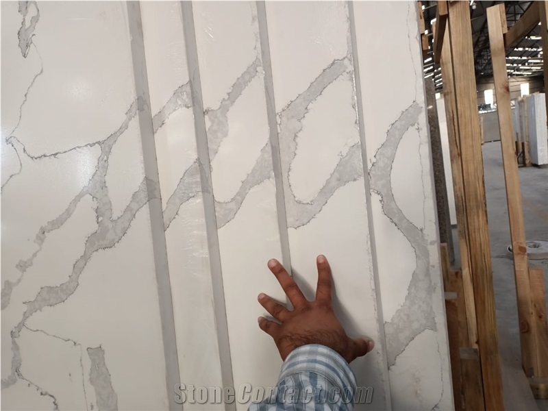 Calcutta White Quartz Slabs