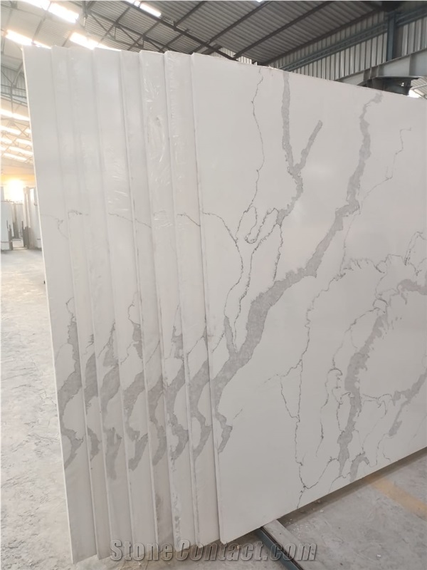 Calcutta White Quartz Slabs