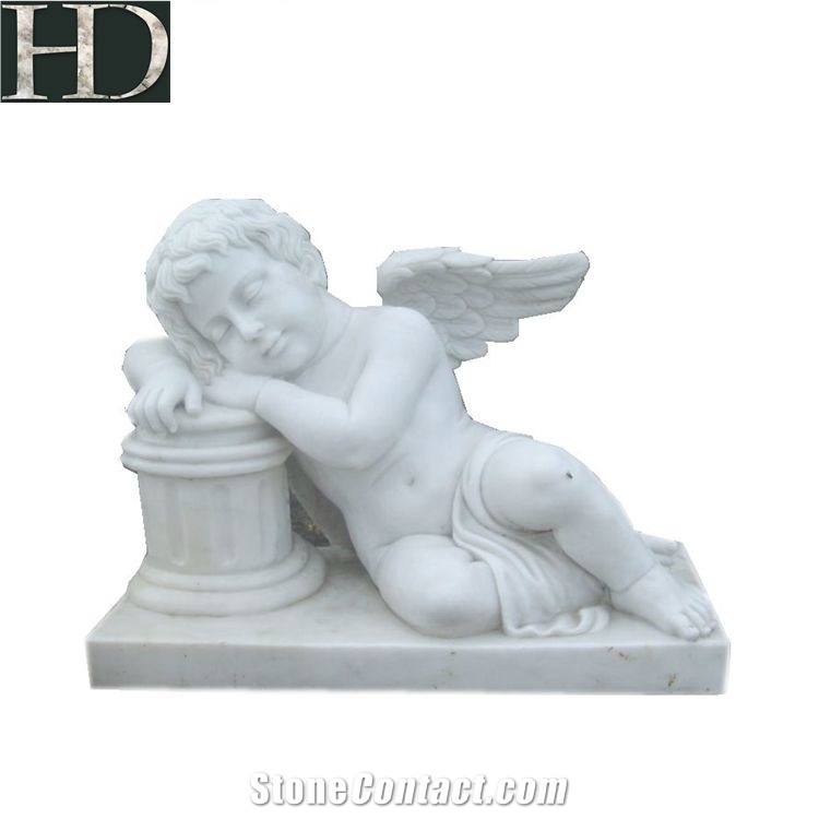Handcarved Art Sculpture Stone Angel Statue Bust