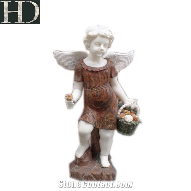 Handcarved Art Sculpture Stone Angel Statue Bust